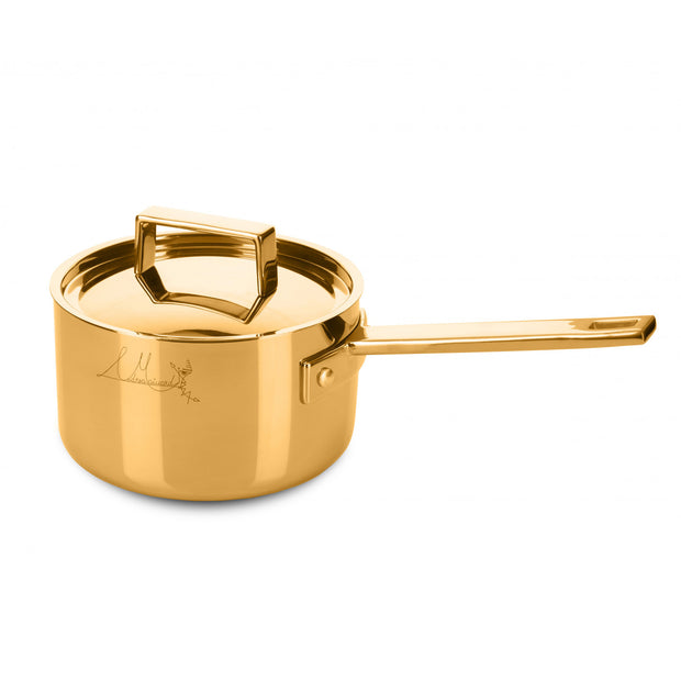 Casserole 'Attiva' Gold - 1 Handle with Lid - 14cm