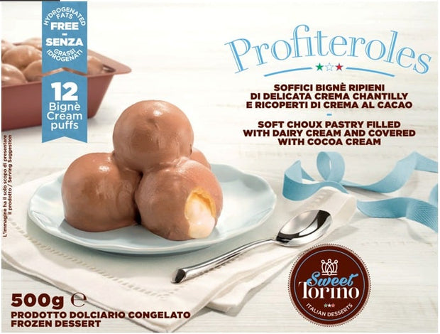 Dark Profiteroles 'Nuova Pasticceria Torino' - 500 g Chilled Ready to Eat